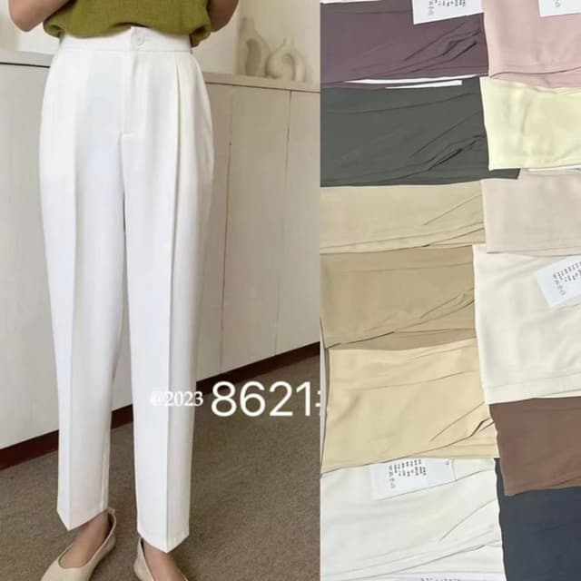 White, variety of solid pastel colors Pants