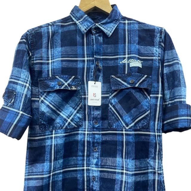 Various shades of blue and white Shirt