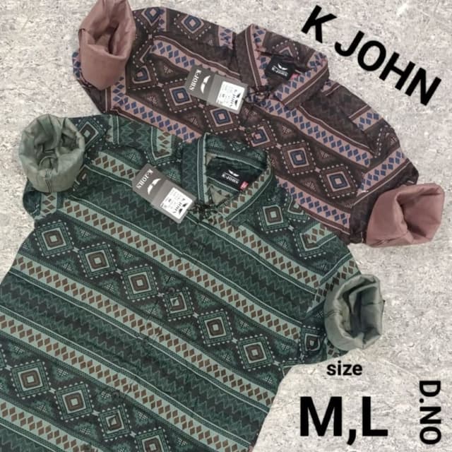 Green, Brown, and Blue on various shades. Shirt