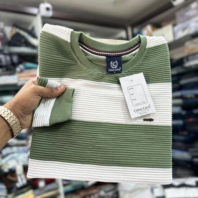 Green and White Sweatshirt