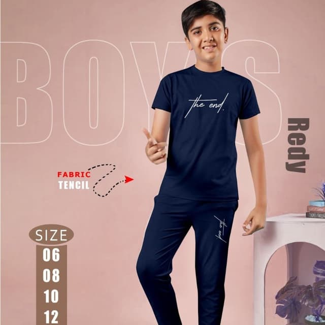 Navy Blue T-shirt and Pants Set
