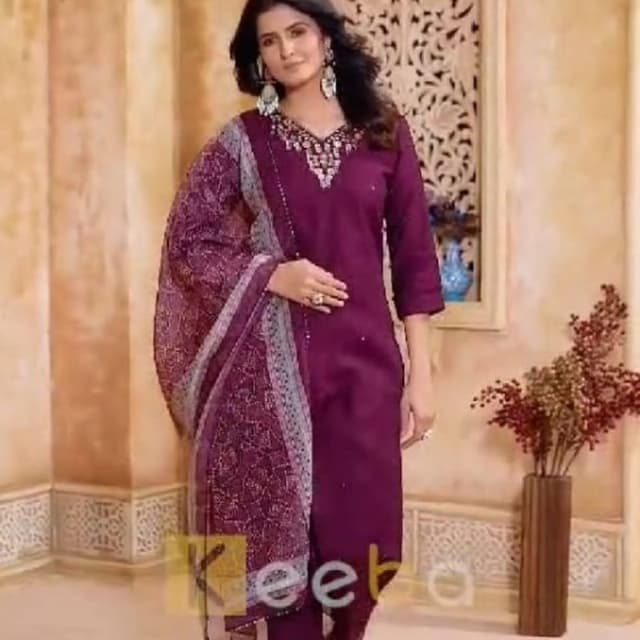 Plum, Purple, Grey Salwar Suit