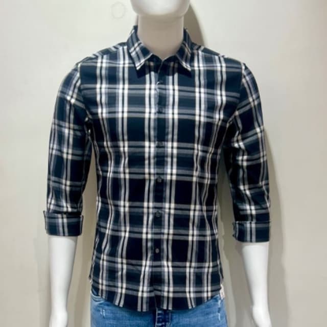 Navy Blue, White Shirt