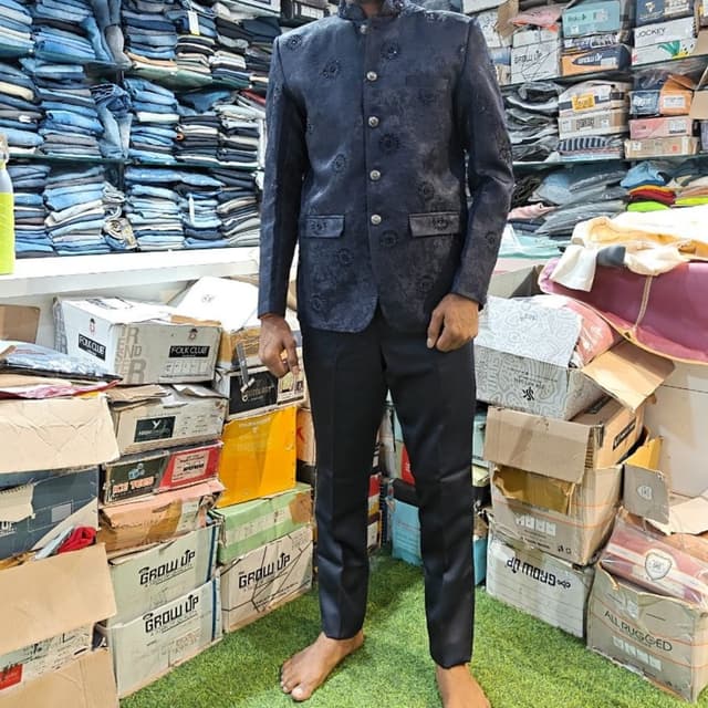 Navy blue and black Jacket and Trousers Suit