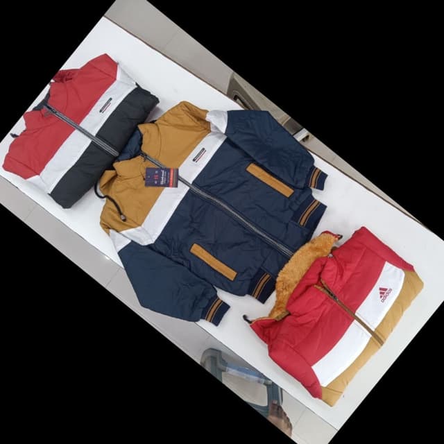 Red, Black, White, Navy Blue, Mustard Yellow, Brown Jacket