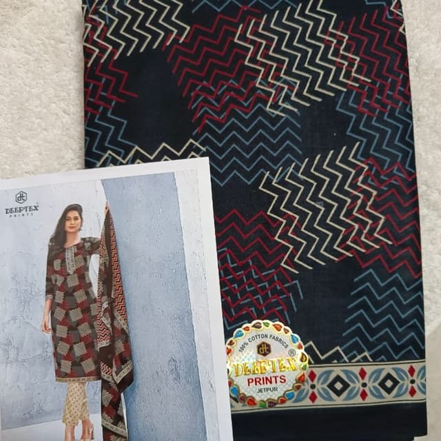 Black, Red, White, and Blue Unstitched Suit Set