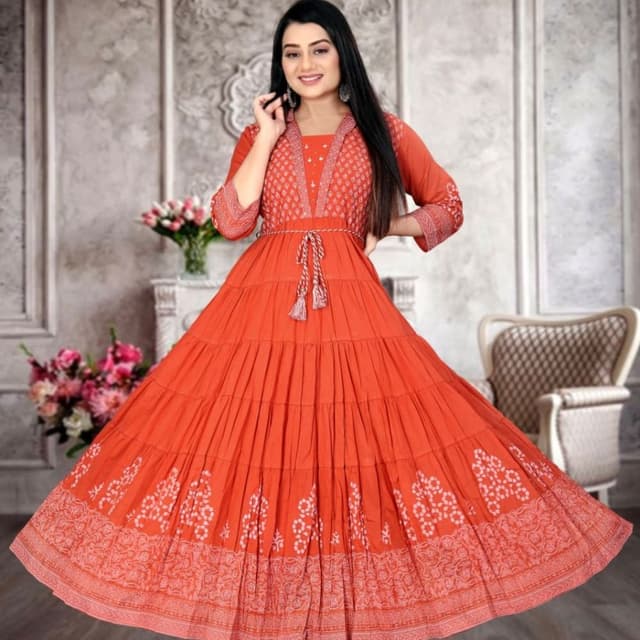 Coral Red and White Dress