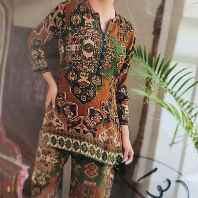 Brown, Green, Blue, Beige Kurta with Trousers