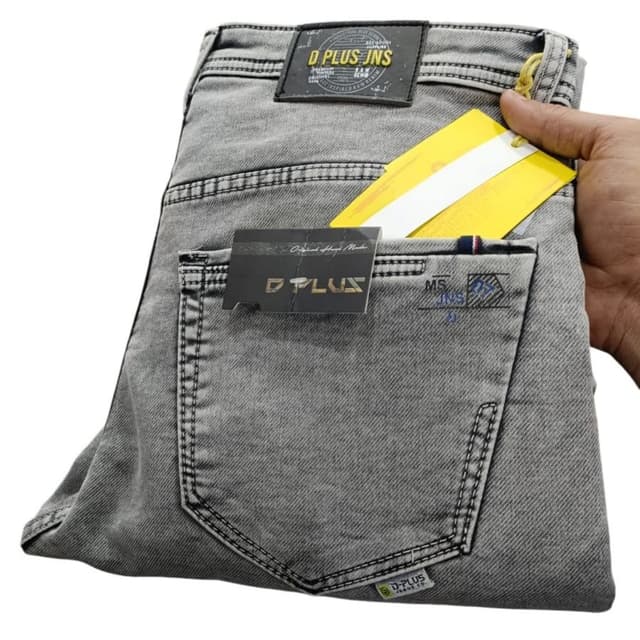 Gray, Black (stitching) Jeans