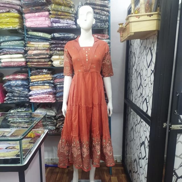 Terracotta and Brown Dress