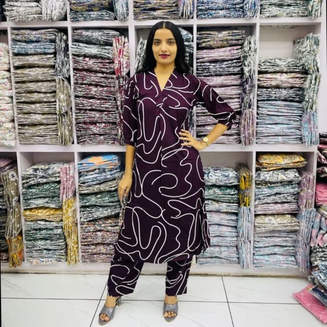 Burgundy with White Kurta and Pants Set