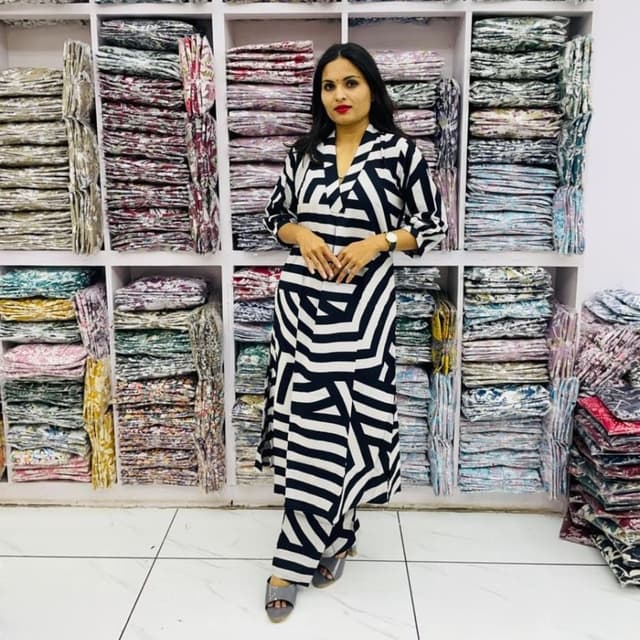 Black and White Kurta and Palazzo Set