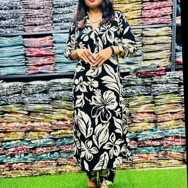 Black and white Kurta with pants