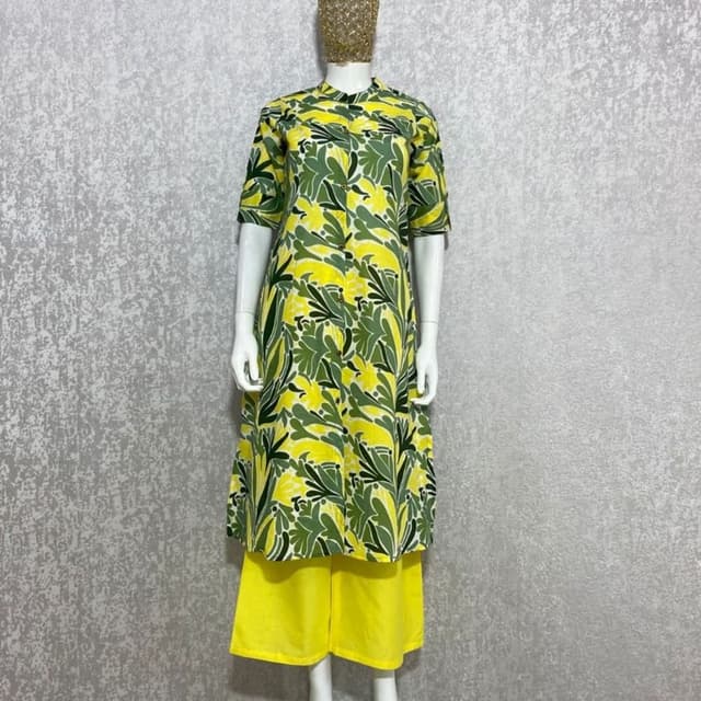 Yellow, Green, White Dress