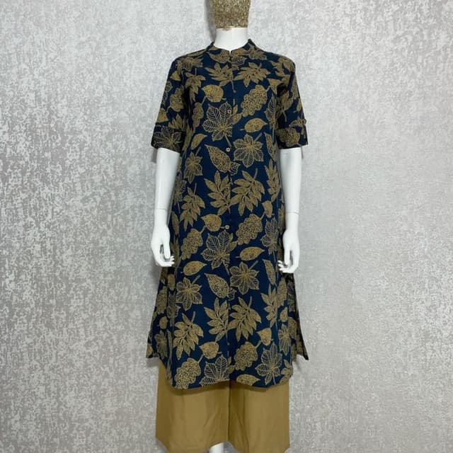 Navy blue and golden yellow Kurta