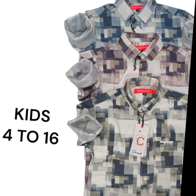 Blue, Gray, White, and Brown Shirt