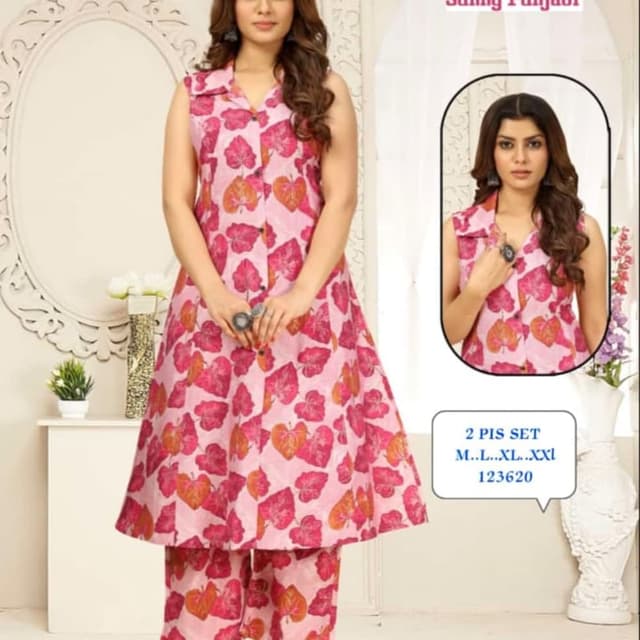 Pink, red, and orange 2 Piece Suit