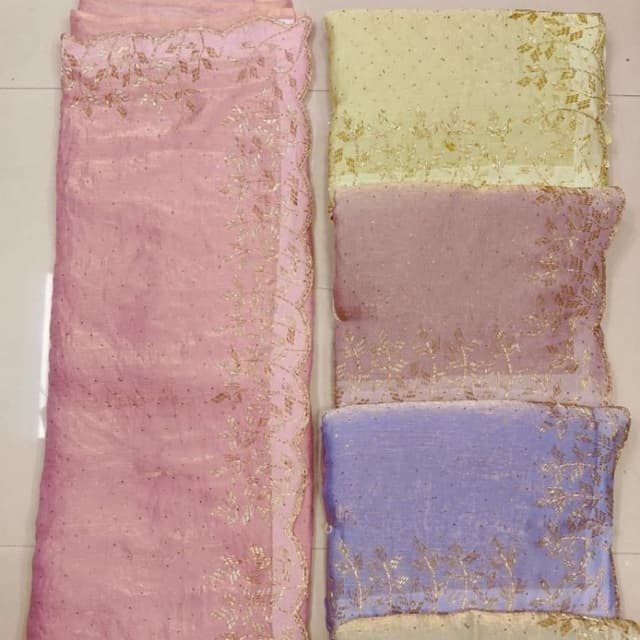 Pink, Lavender, Yellow, and Gold Saree