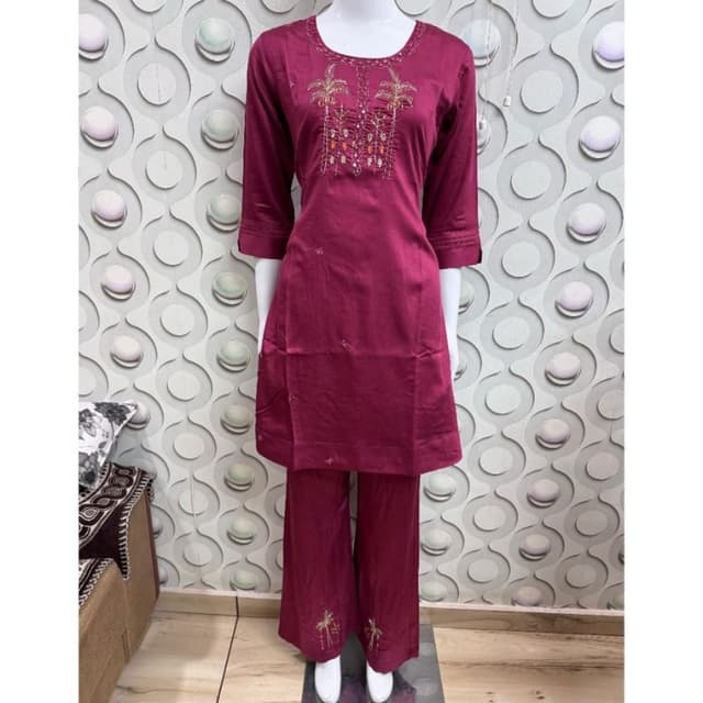 Maroon Kurta with Palazzo Pants
