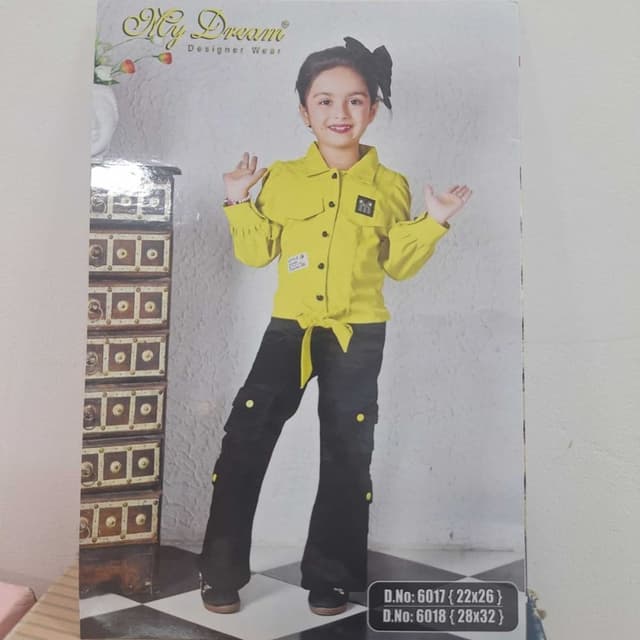 Yellow and Black Shirt and Pants Set
