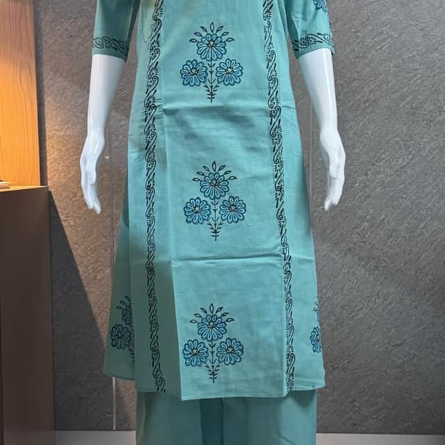 Teal and Black Kurta with Palazzo Pants