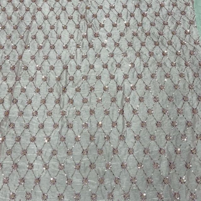 Pale blue with rose gold embellishments Fabric