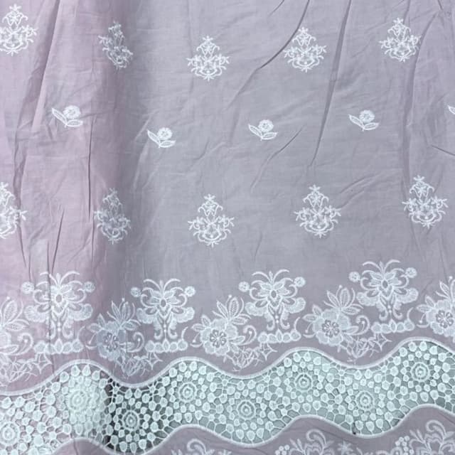 Pale Lavender and White Fabric/Textile
