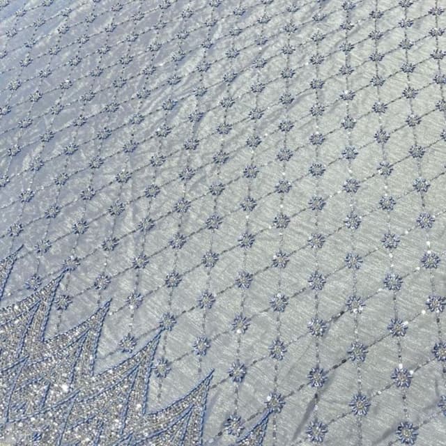Silver and light blue Fabric