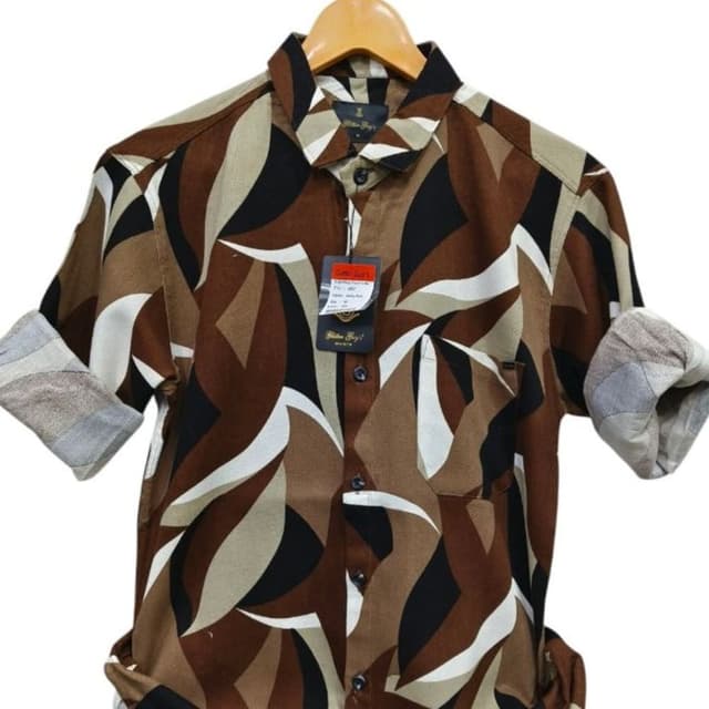 Brown, Beige, Black, White Shirt