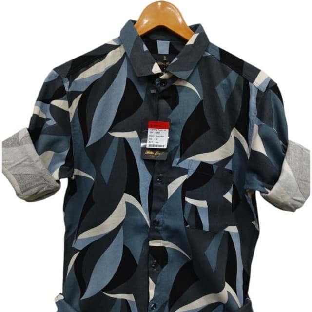Black, blue, white, and gray Shirt