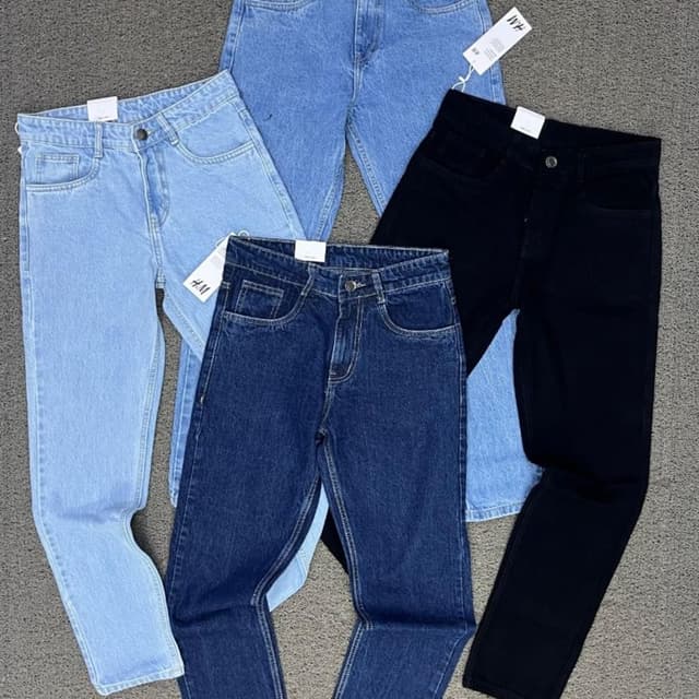 Light Blue, Medium Blue, Dark Blue, Black Jeans