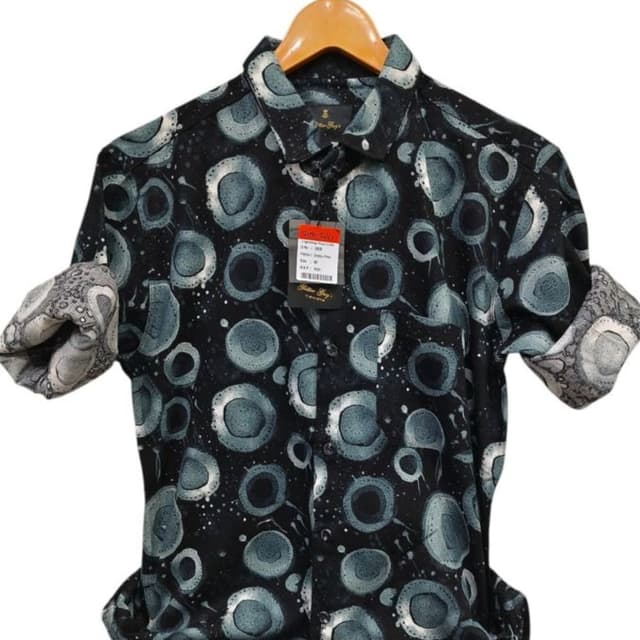Black, Teal, Gray, White Shirt