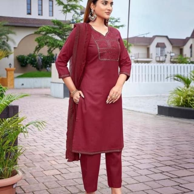 Maroon Salwar Suit