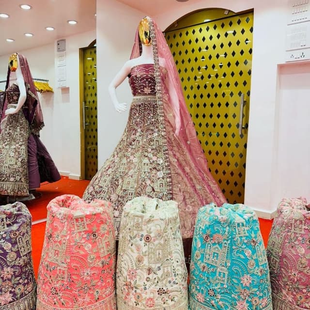 Burgundy, Gold, and Dusty Rose Lehenga Choli