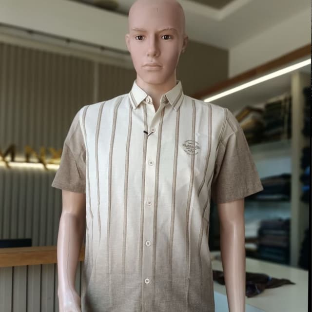 Beige, Brown Shirt