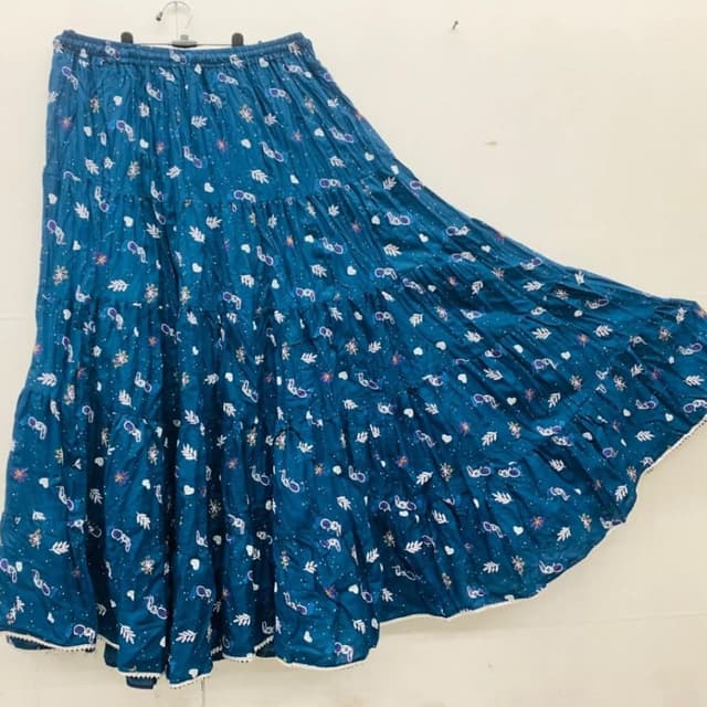 Teal, White, Purple, Yellow Skirt