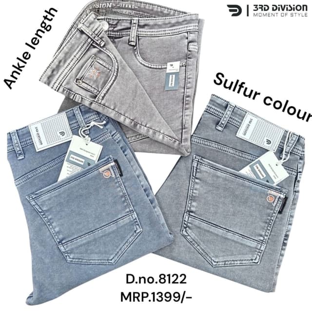 Sulfur colors, varying shades of gray and blue Jeans