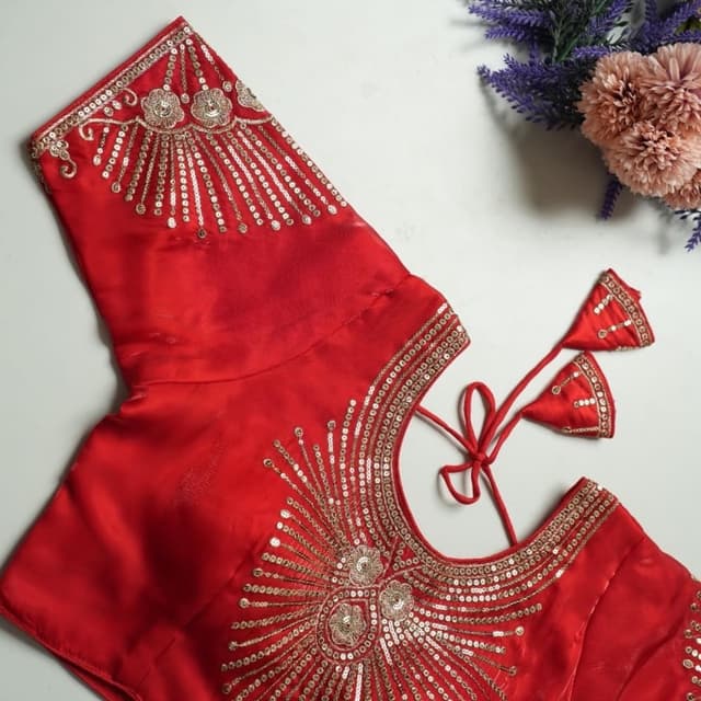 Red and Gold Blouse