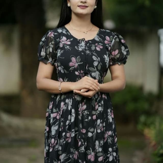 Black, Pink, White, Gray Dress