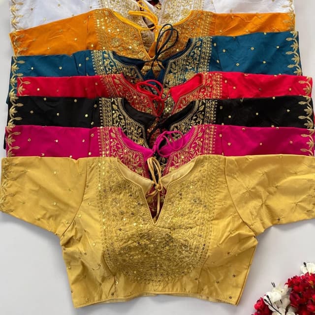 Variety of colors including white, gold, teal, red, black, and pink Blouse