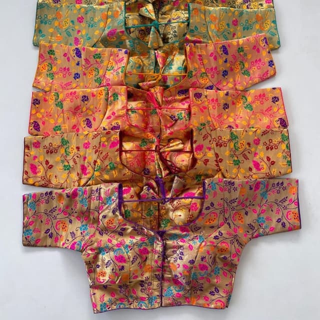 Gold, Pink, Purple, Blue, Green, Yellow Blouse