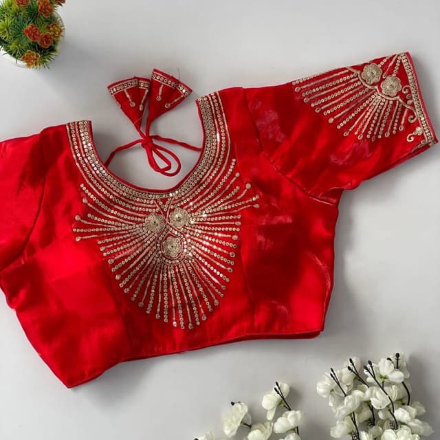 Red and Gold Blouse