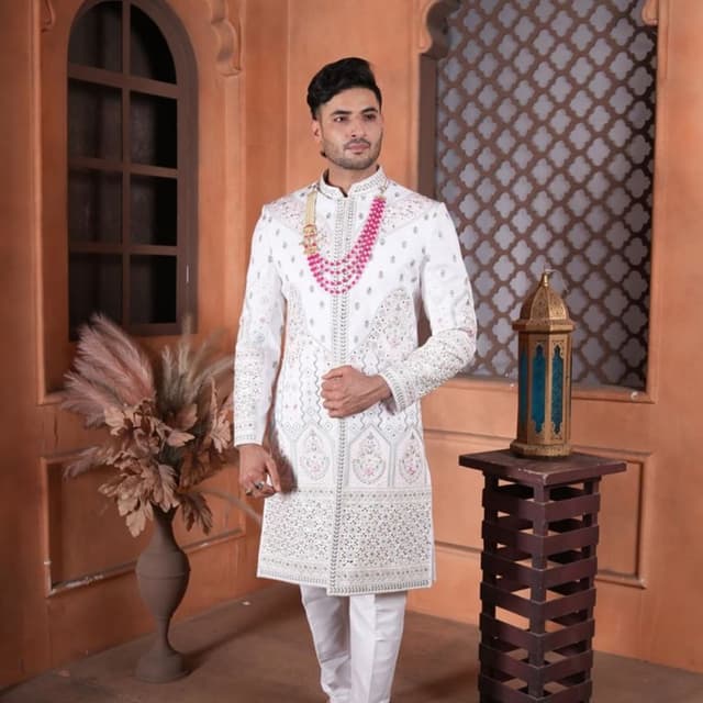White Sherwani