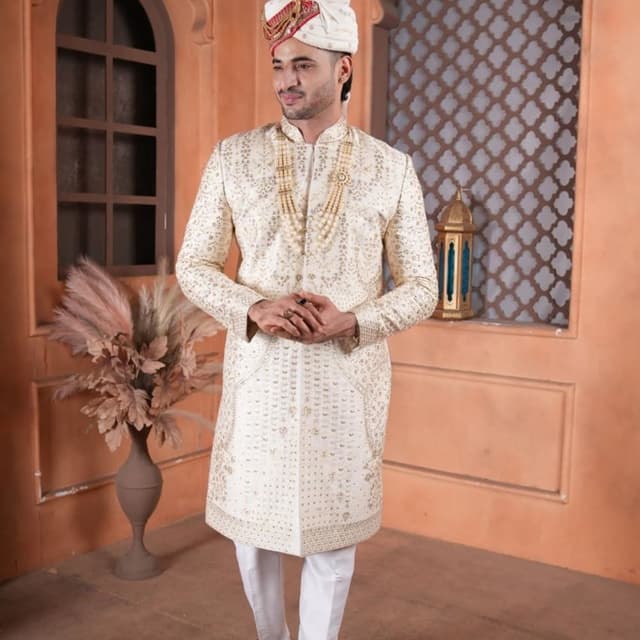 White Sherwani
