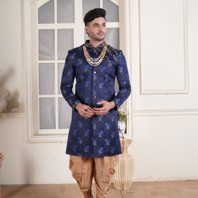 Blue Sherwani with wark