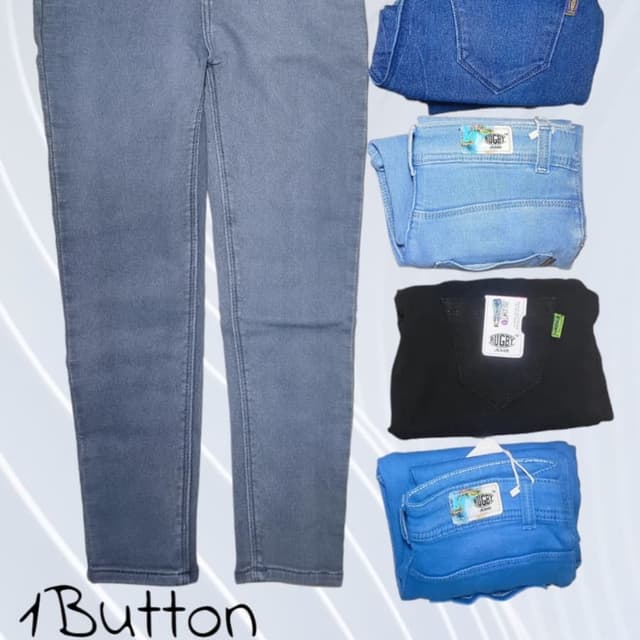Various shades of blue and gray Jeans