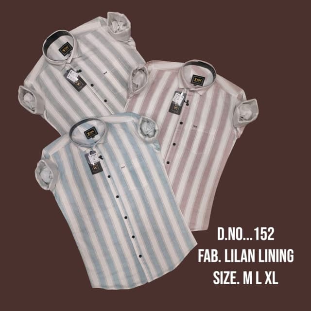Various pastel colors including gray, light blue, and pink, paired with white stripes. Shirt