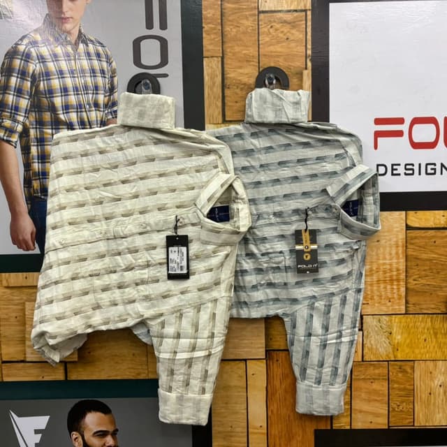 Off-white and gray or blue Shirt