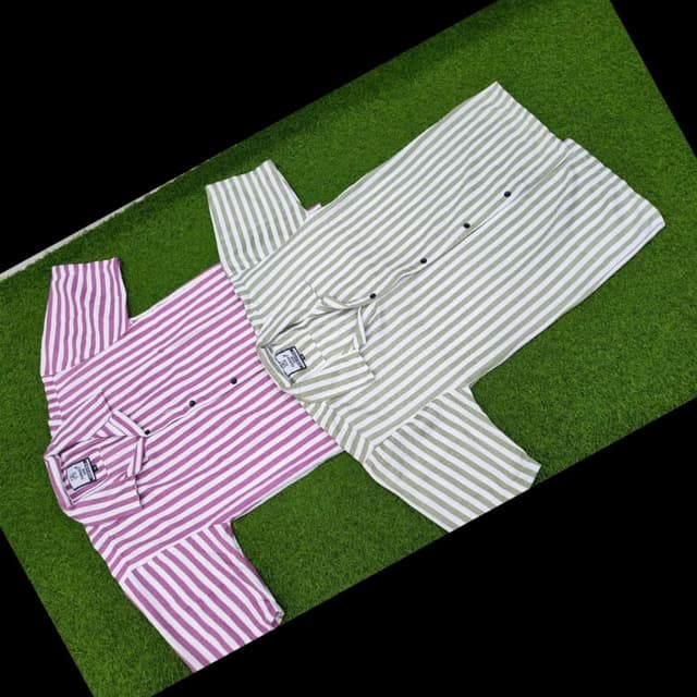 Purple and White, Green and White Shirt