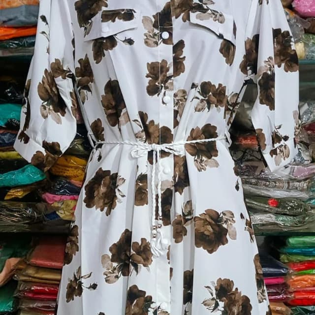 White and Brown Dress
